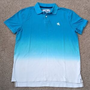 Express Blue and White Gradient Polo Shirt